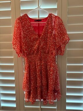 ZARA Red Floral Mini Dress